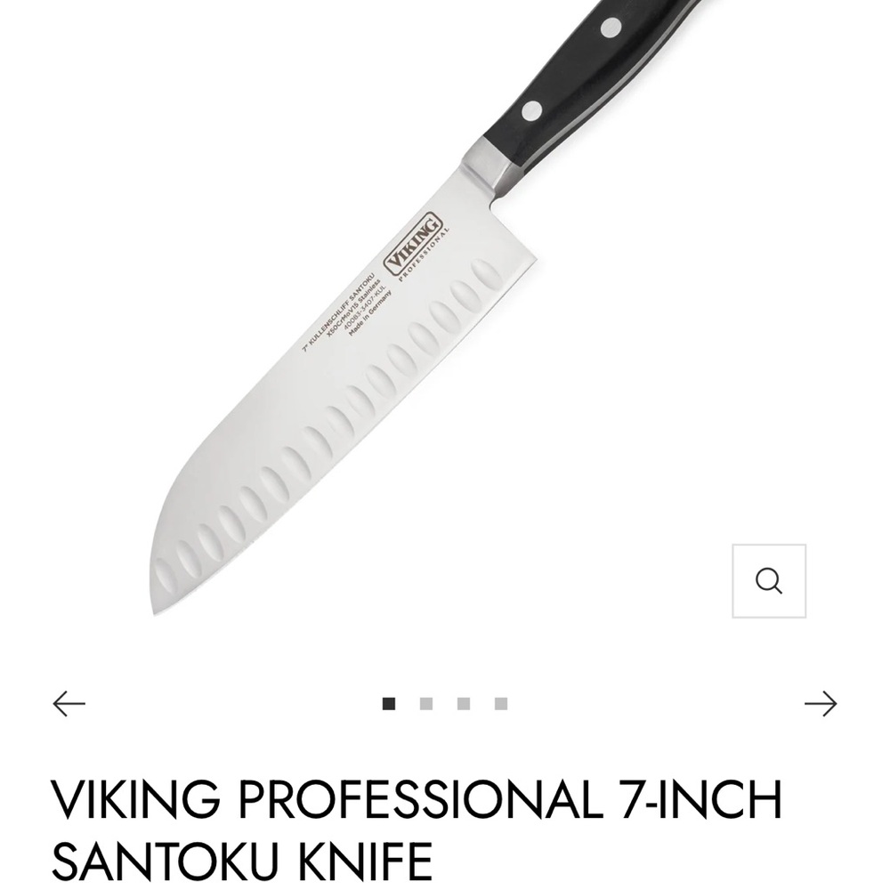 Viking 7-Inch Santoku Knife with Black Handle